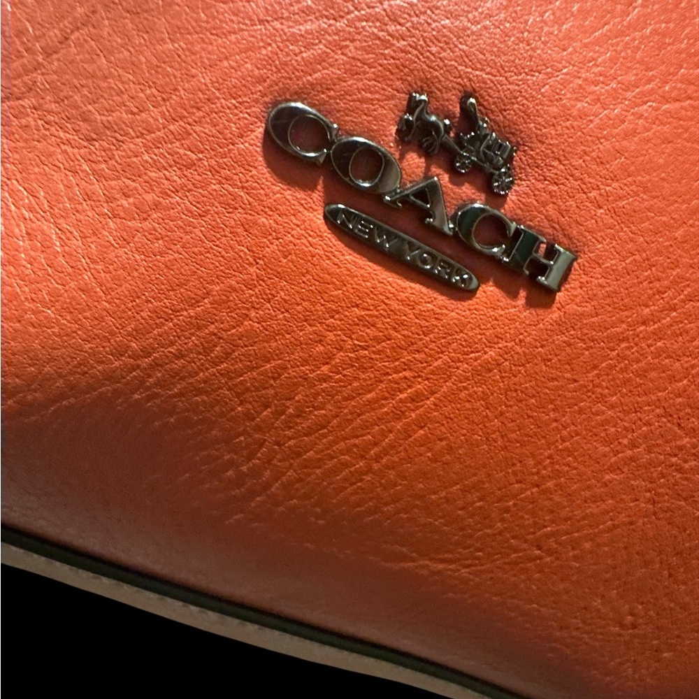 Coach Tangerine Leather Tote